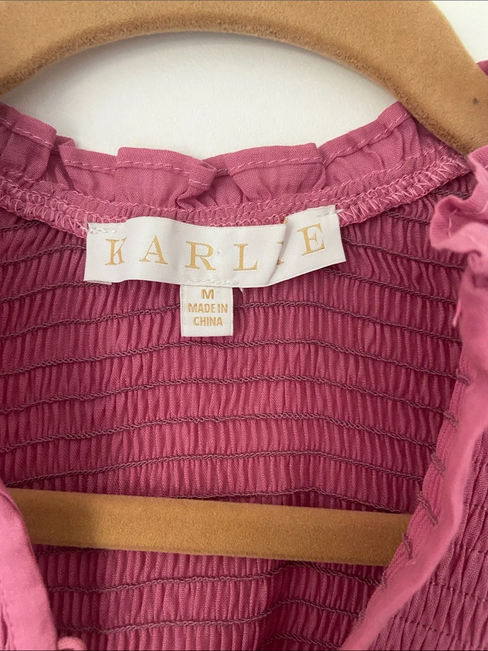 Karlie Pink Linen Smock Top - Picture 4 of 12